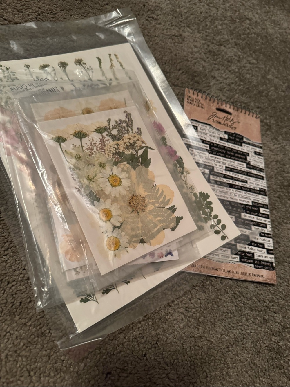 Pressed Wildflower Sticker Pack by - White & Yellow Floral Accents